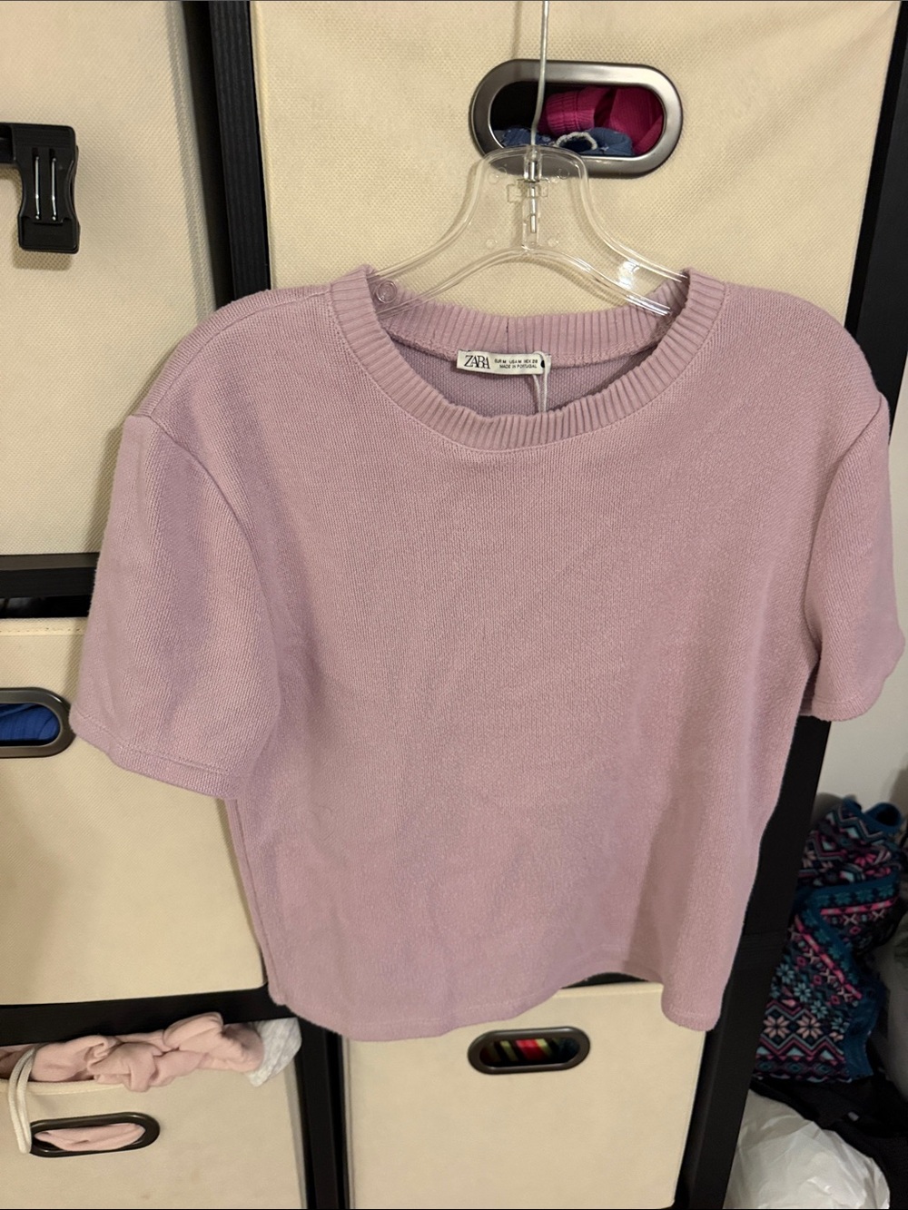 Zara Lilac Short-Sleeve Knit Tee
